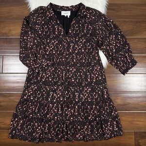 Ba&Sh Women's Size Medium /‎ US 6 Black Patterned Pola Lady Mini Dress